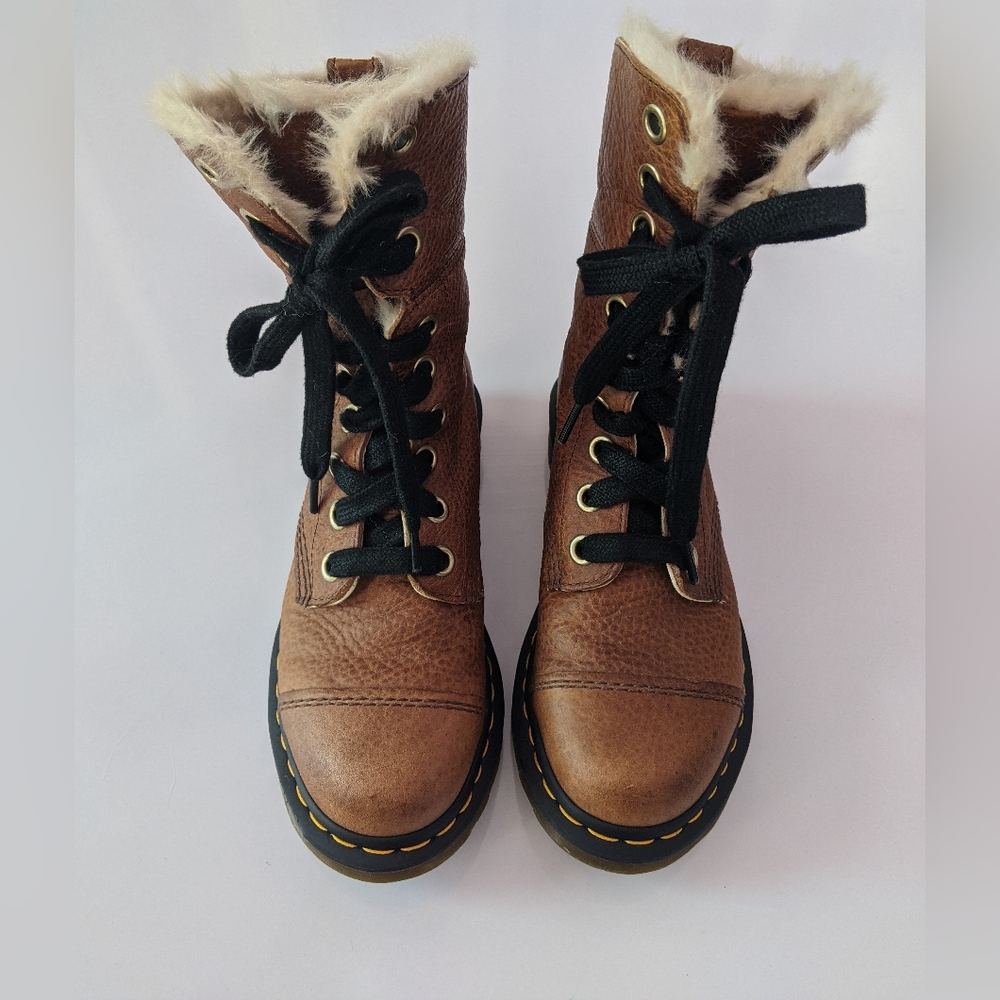 Dr. Martens Faux Fur Brown Tall Boots